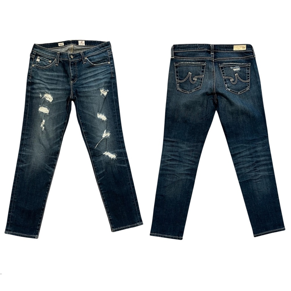 ADRIANO GOLDSCHMEID Jeans Women’s 28 Blue Stilt Crop Cigarette Distressed